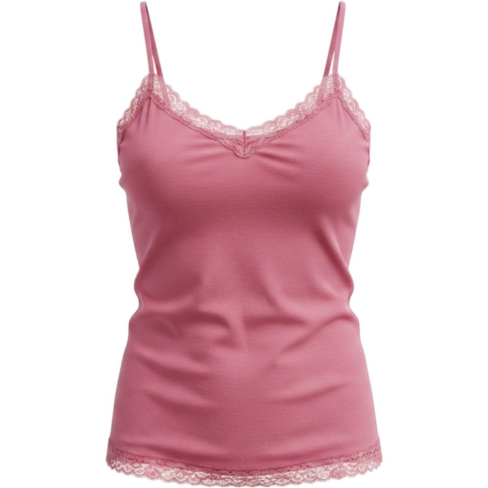 American Eagle Camisole Pink Lace Trim Y2K Coquette Tank Top Fairycore Sz Large